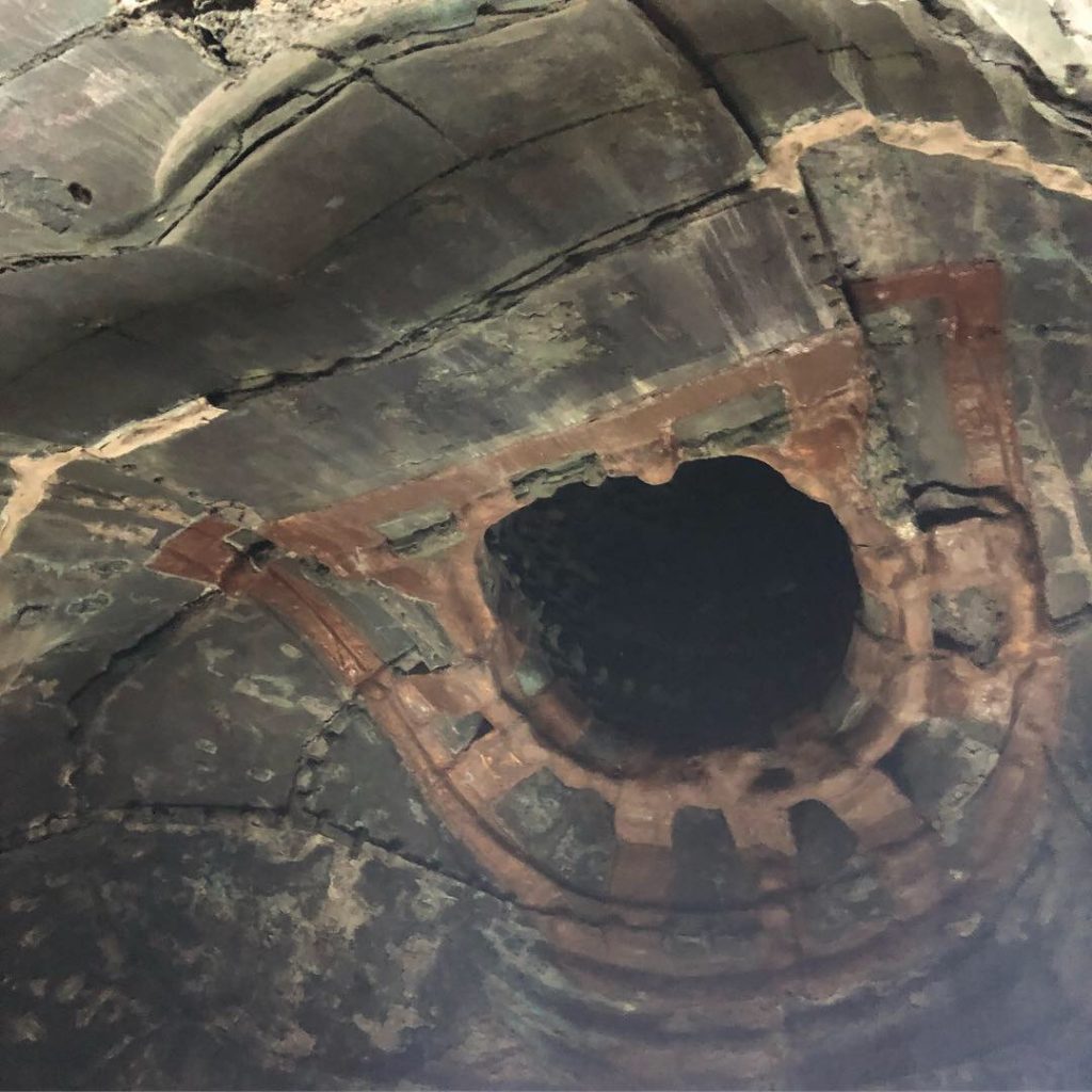 Another view inside the daibutsu. There's a whole leading up to the head, and you can see where it's been reinforced.