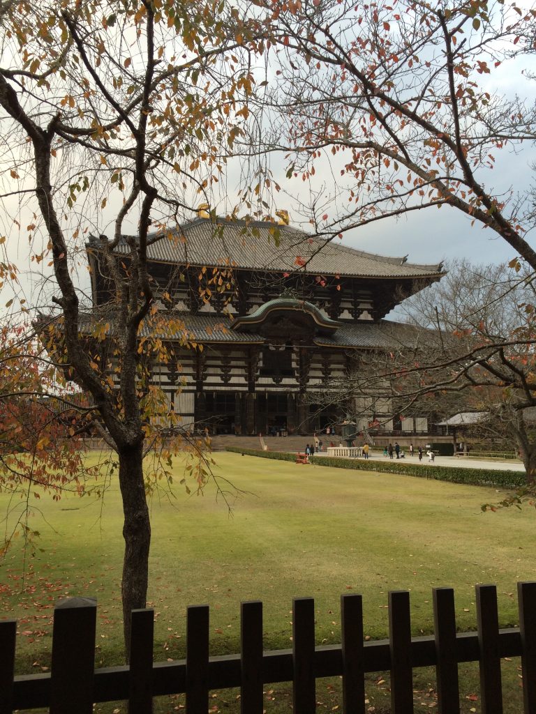 A shot of Todaiji from the outer fence.